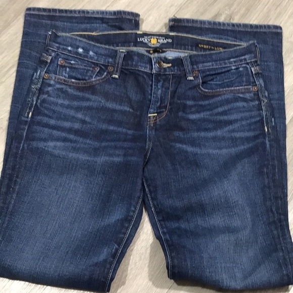 Lucky Brand Sweet 'N Low DarkWash Distressed Bootcut Jeans size 8/29 - Picture 4 of 12